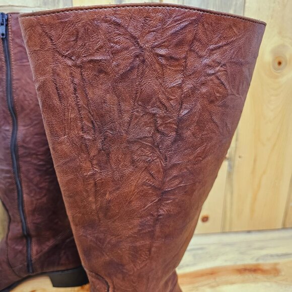 Kenneth Cole Brown Italian Leather Riding Boots - Picture 4 of 8